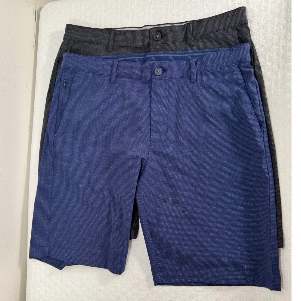 Tommy Bahama Mens Bundle 34x10 Chip Shot Short Navy Grey Golf Shorts Stretch